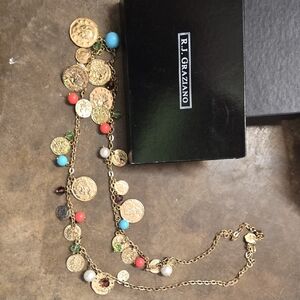 R.J. Graziano Gold and Multicolor Coin Necklace